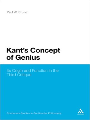 cover image of Kant's Concept of Genius